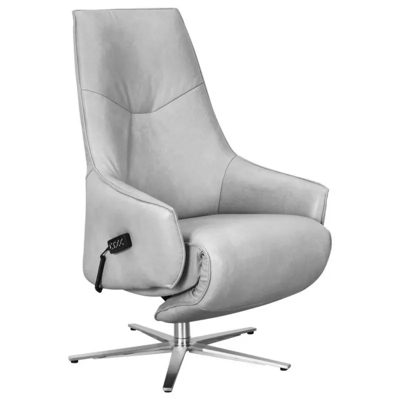 Relaxsessel in Leder Hellgrau