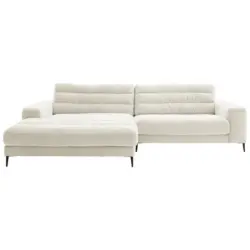 WOHNLANDSCHAFTOttomane links in Cord Wei&szlig;