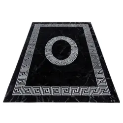 Webteppich 120/170 cm Plus Black Schwarz, Wei&szlig;