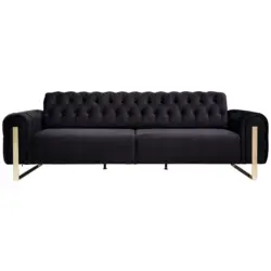 3-Sitzer-Sofa in Velours Schwarz