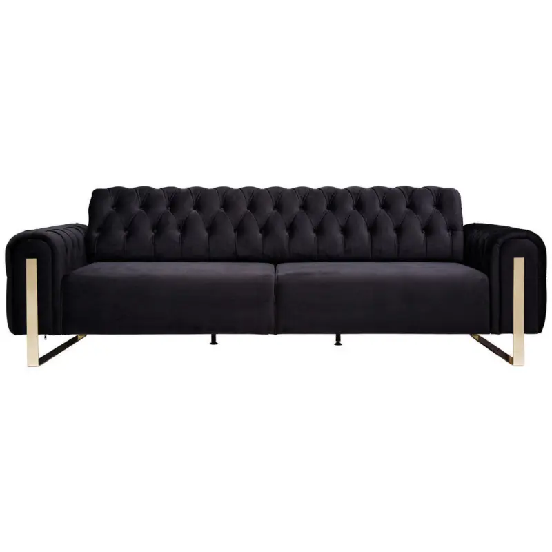 3-Sitzer-Sofa in Velours Schwarz