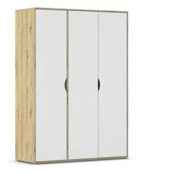 Dreht&uuml;renschrank in Wei&szlig;, Eiche Artisan