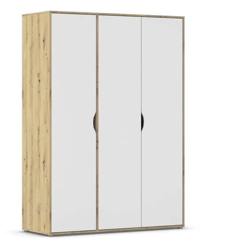 Dreht&uuml;renschrank in Wei&szlig;, Eiche Artisan