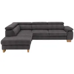 Ecksofa in Mikrofaser Anthrazit 226/273 cm