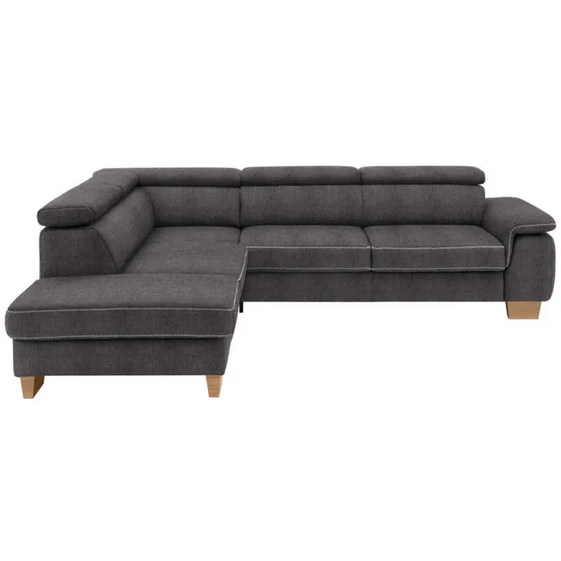 Ecksofa in Mikrofaser Anthrazit 226/273 cm