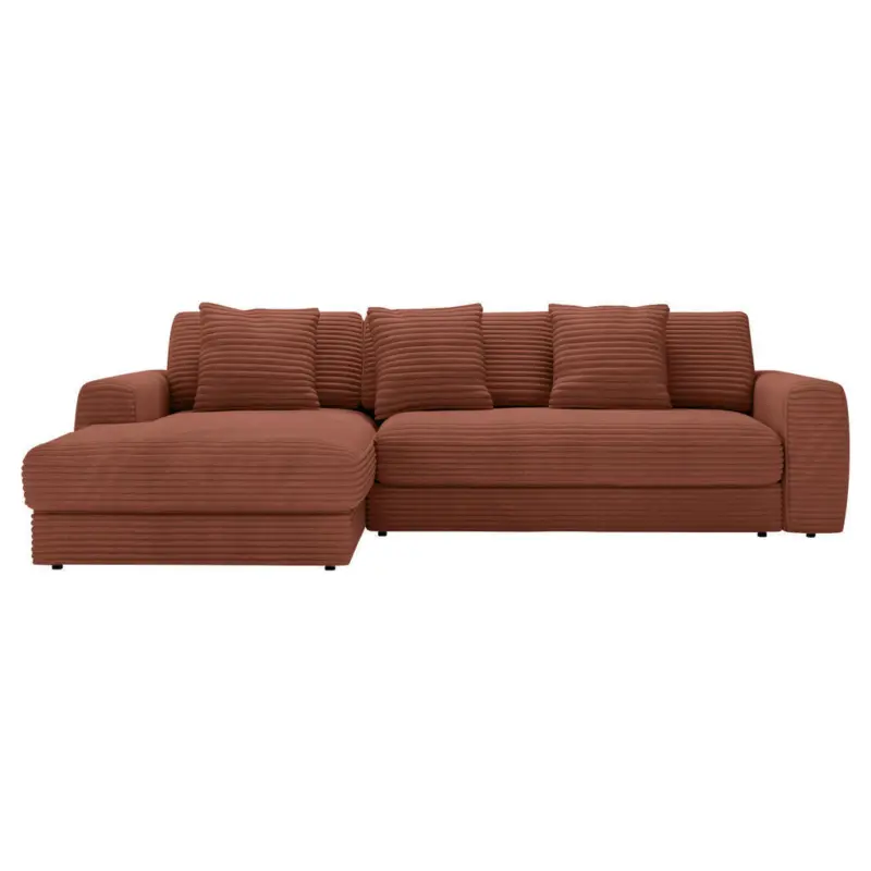 Ecksofa in Cord Bronzefarben 190/310 cm