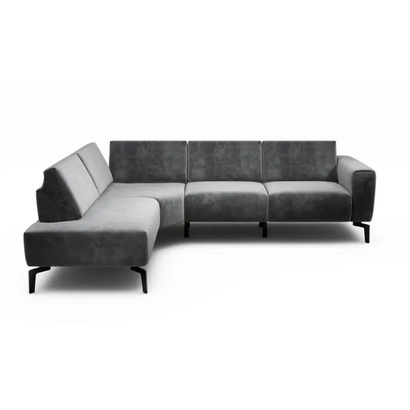Ecksofa Cosy in Samt Anthrazit 193/256 cm