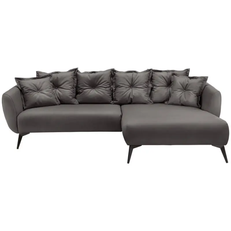Ecksofa in Lederlook Anthrazit 277/162 cm