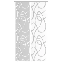 Fl&auml;chenvorhang in Wei&szlig;, Grau Hochglanz blickdicht