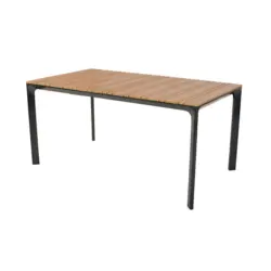 Gartentisch Metall, Kunststoff Graphitfarben, Naturfarben rechteckig