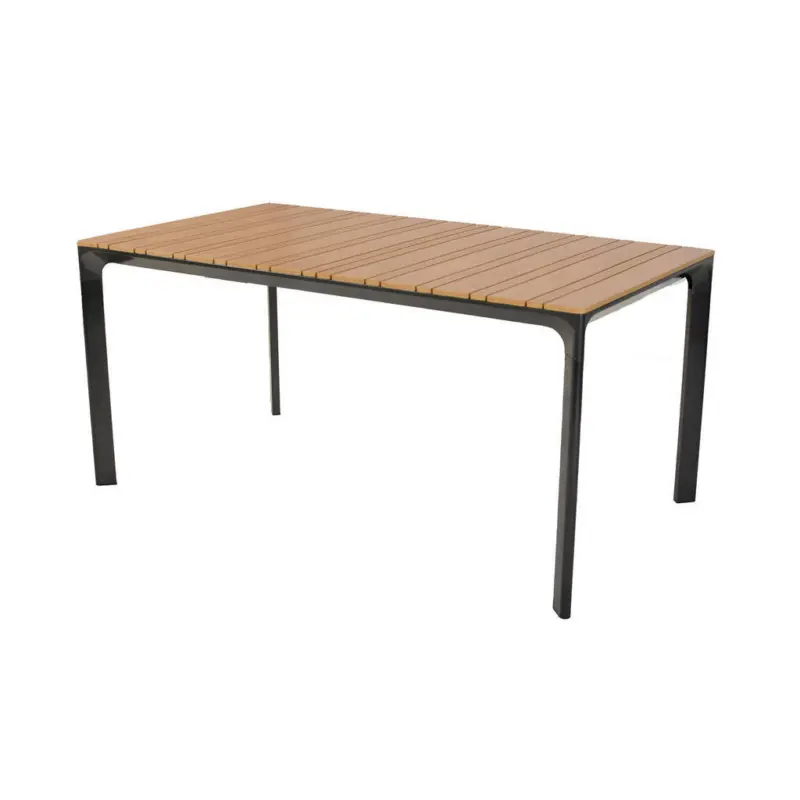 Gartentisch Metall, Kunststoff Graphitfarben, Naturfarben rechteckig