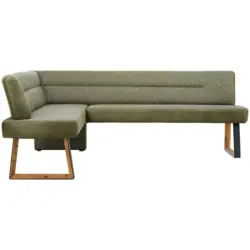 Eckbank 173/215 cm in Gr&uuml;n, Eichefarben