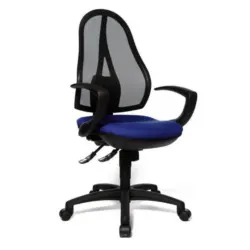 Drehstuhl in Netzbespannung Blau, Schwarz