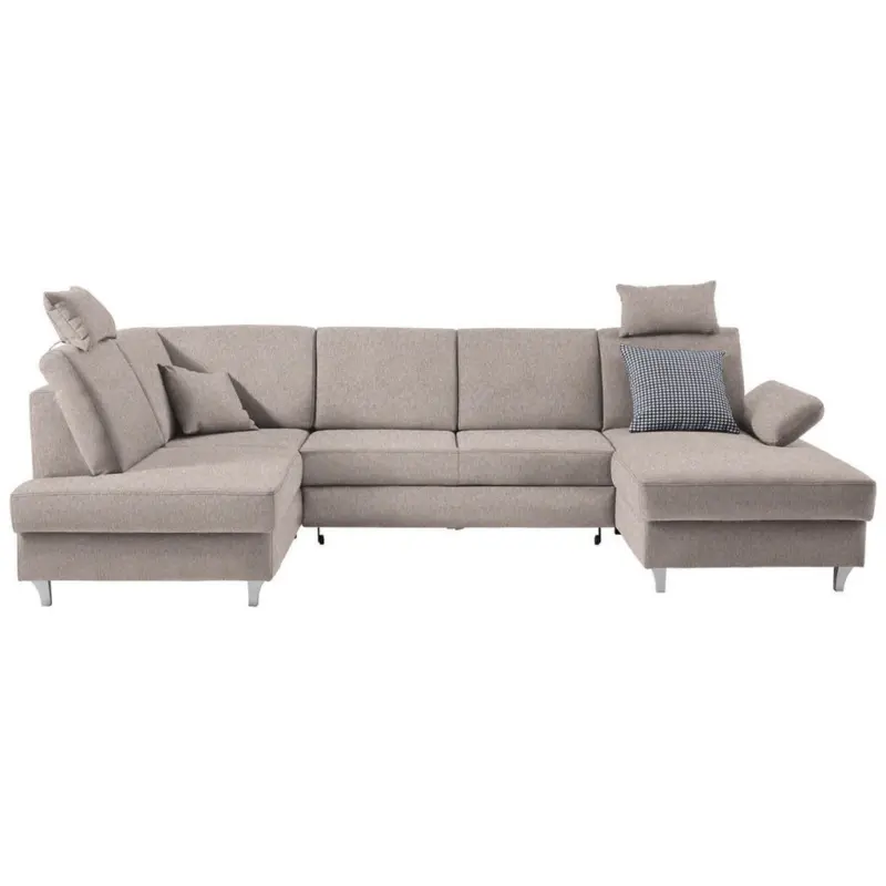 Wohnlandschaft in Webstoff Rosa