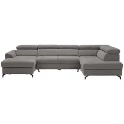 Wohnlandschaft in Struktur Grau