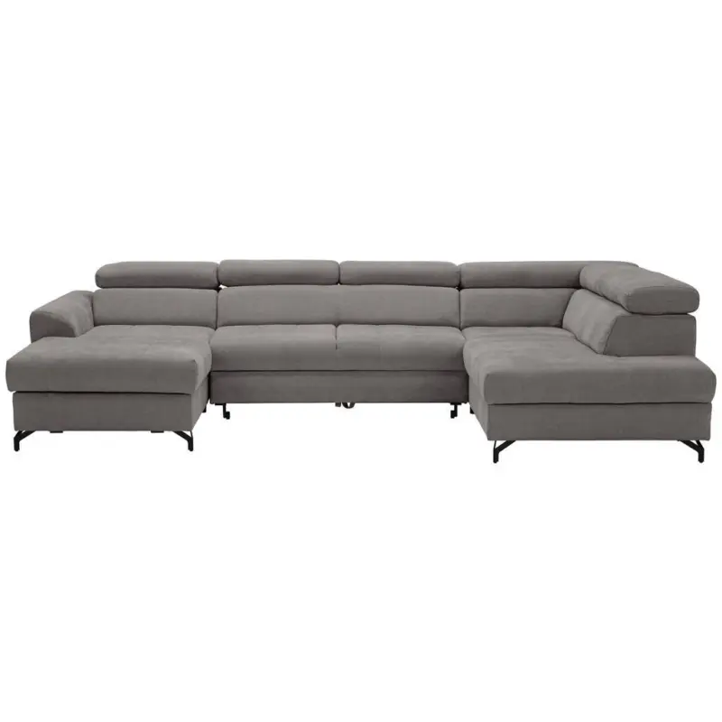 Wohnlandschaft in Struktur Grau