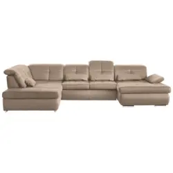 Wohnlandschaft in Mikrofaser Beige