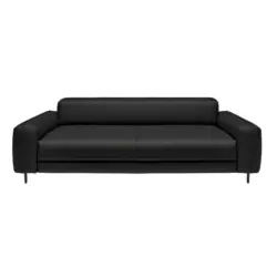 3-Sitzer-Sofa in Echtleder Schwarz