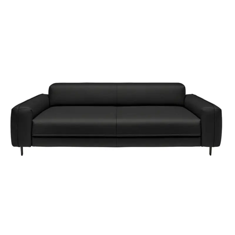 3-Sitzer-Sofa in Echtleder Schwarz