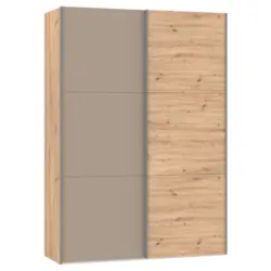 Schwebet&uuml;renschrank in Hellbraun, Eiche Artisan