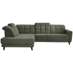 Ecksofa in Webstoff Gr&uuml;n 216/302 cm