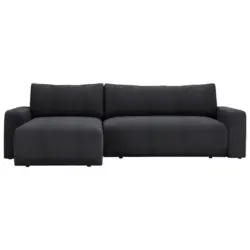 Ecksofa in Cord Graphitfarben