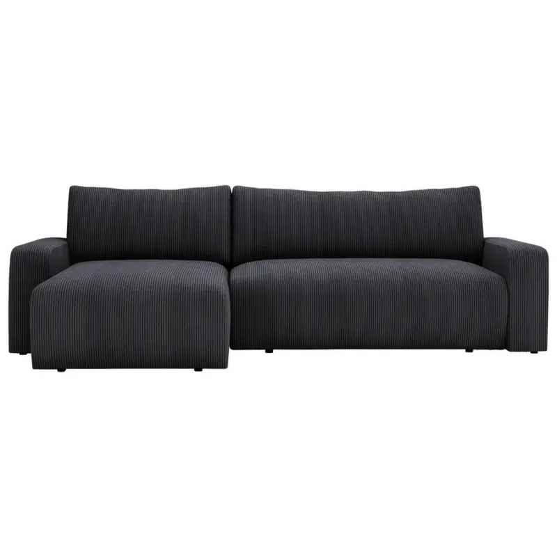 Ecksofa in Cord Graphitfarben
