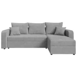 Ecksofa in Cord Grau