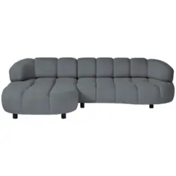 Ecksofa in Webstoff Grau 183/284 cm