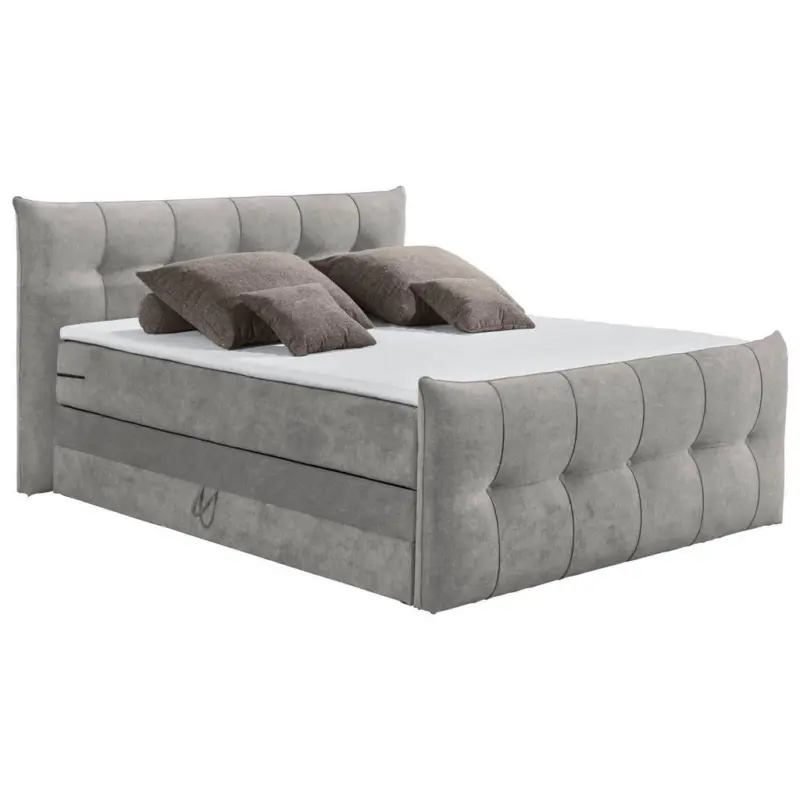Boxspringbett 180/200 cm in Hellgrau
