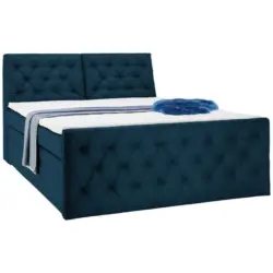 Boxspringbett 180/200 cm in Dunkelblau