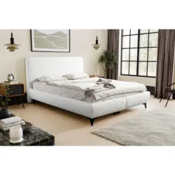 Polsterbett Lattenrost, Bettkasten Creme 140/200 cm