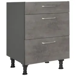 Schubkastenunterschrank 60/87/56 cm in Schieferfarben