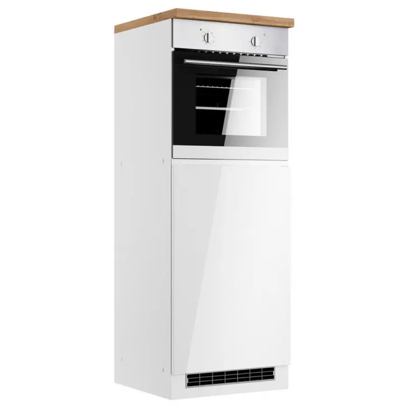 Ger&auml;teumbauschrank 60/166/60 cm in Wei&szlig;, Eiche Wotan, Wei&szlig; Hochglanz