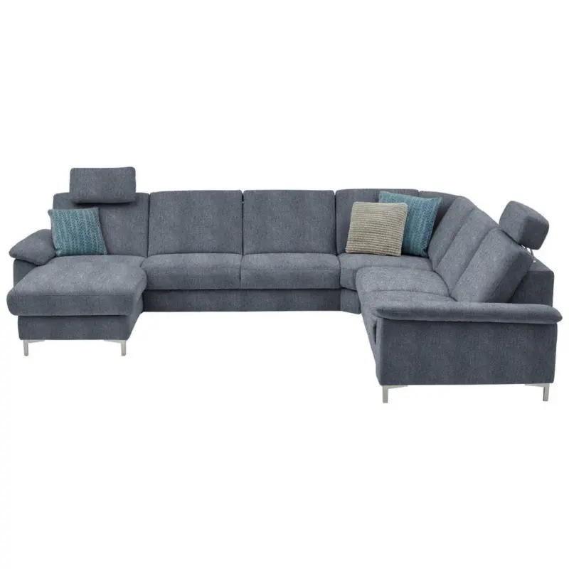 Wohnlandschaft Latina in Chenille Dunkelblau