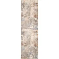 Webteppich 68/230 cm Creme, Hellgrau