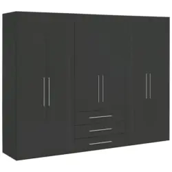 Dreht&uuml;renschrank in Anthrazit, Anthrazit Hochglanz