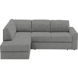 Ecksofa in Webstoff Hellgrau 165/224 cm