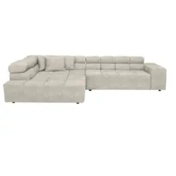 Ecksofa in Velours Creme 213/317 cm
