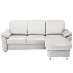 Ecksofa in Webstoff Creme 220/163 cm