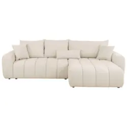 Ecksofa in Velours Beige
