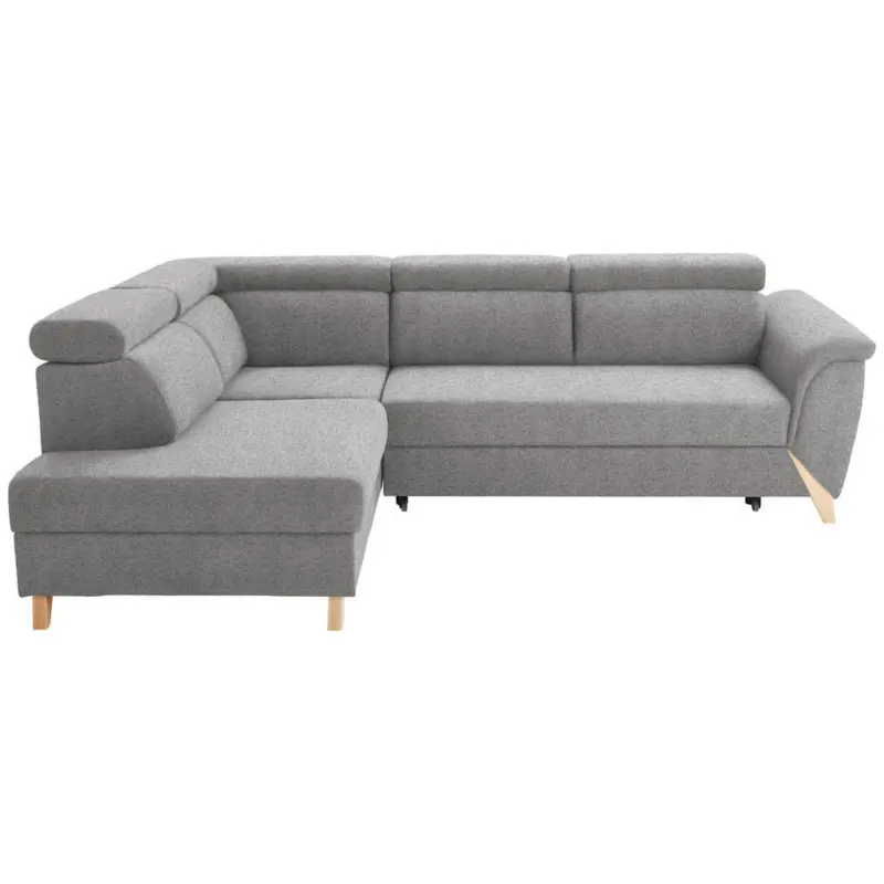 Ecksofa in Chenille Hellgrau 200/265 cm