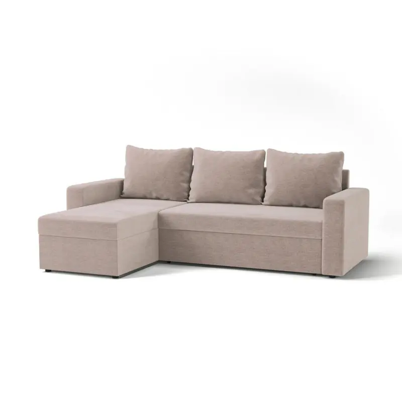 Ecksofa Hollywood in Flachgewebe Rosa