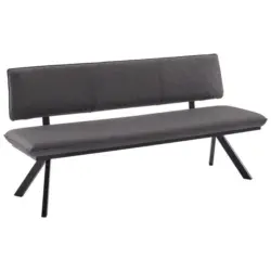 Sitzbank 200/86/60 cm in Grau, Schwarz
