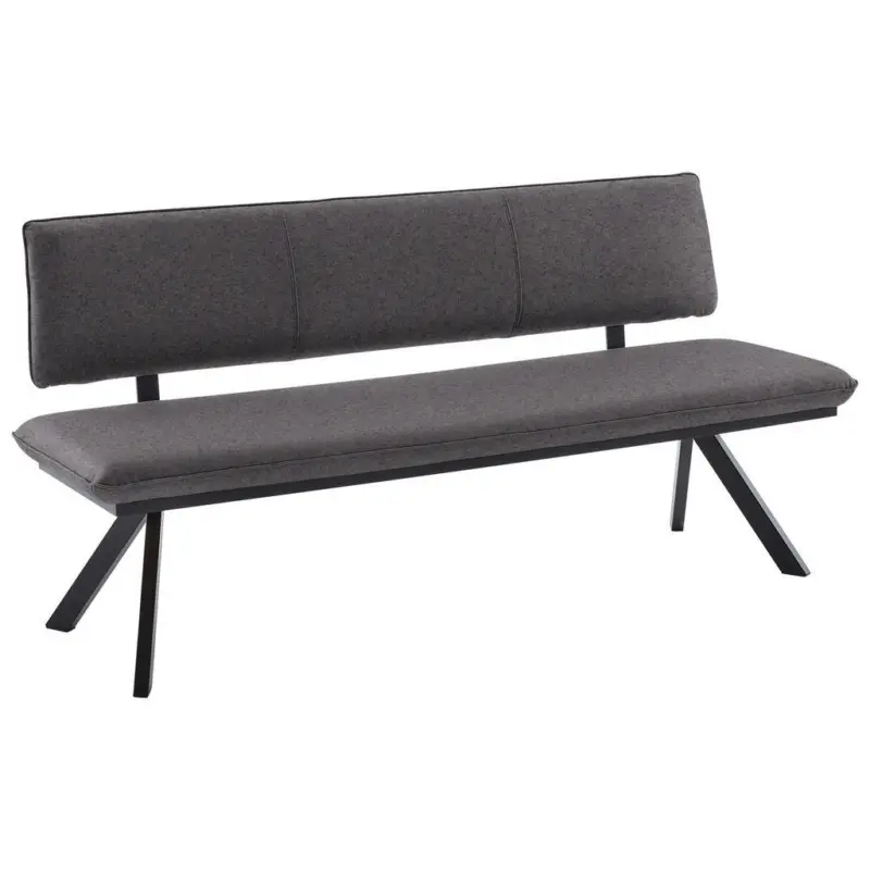 Sitzbank 200/86/60 cm in Grau, Schwarz