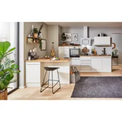 K&uuml;chenblock 290-150 cm in Wei&szlig; Hochglanz