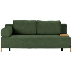 Schlafsofa in Chenille Olivgr&uuml;n