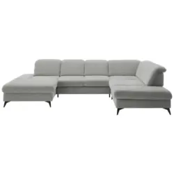 Wohnlandschaft in Chenille Greige