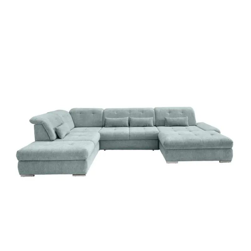 Wohnlandschaft in Chenille Blau