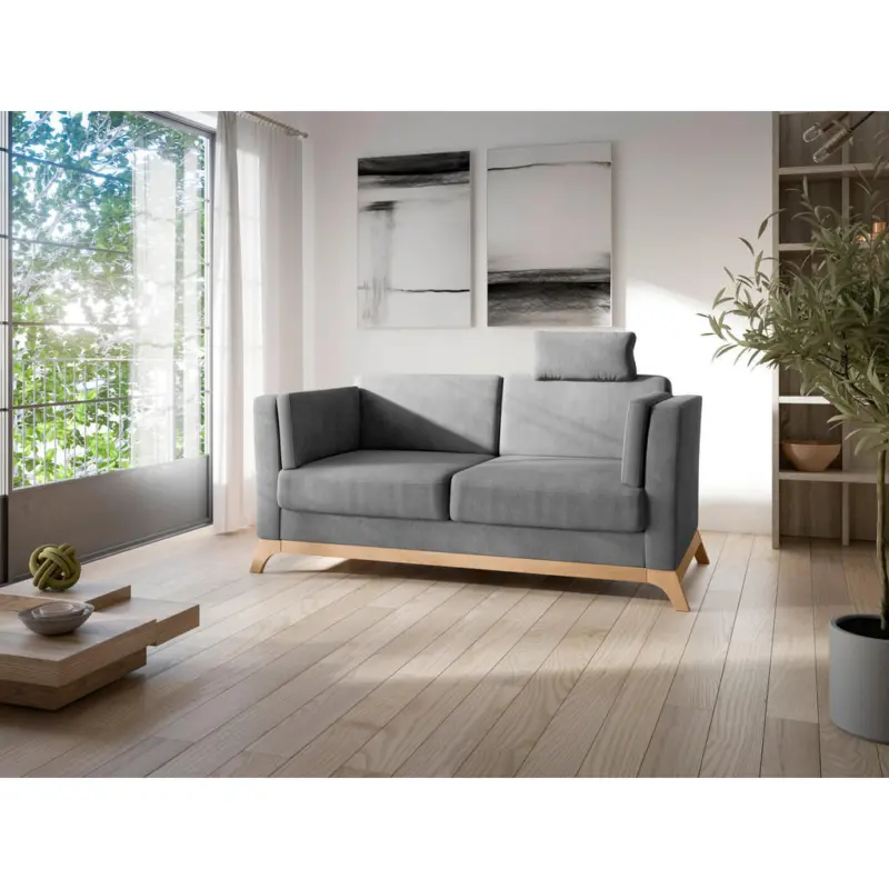 2,5-Sitzer Viva V in Flachgewebe Grau